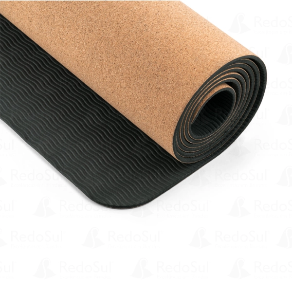 Tapete de exercício personalizado para yoga em cortiça e TPE Tapete de exercício personalizado para yoga em cortiça e TPE